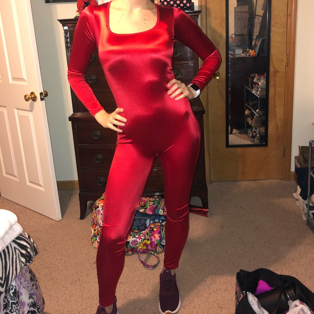 Red full bodysuit